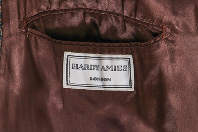Lot 122 - A Hardy Amies men's grey and green wool and coyote fur coat, 1990s-2000s