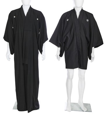 Lot 130 - Three black Japanese Kimonos, 1990s-2000s