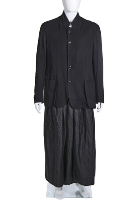 Lot 54 - A Yohji Yamamoto charcoal ramie wrap skirt, 2000s