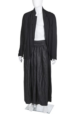 Lot 54 - A Yohji Yamamoto charcoal ramie wrap skirt, 2000s