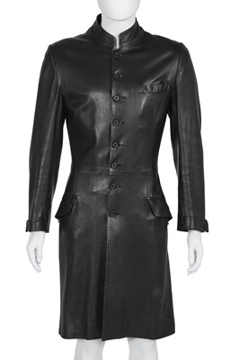 Lot 123 - A Hardy Amies black lambskin coat, 1990s-2000s