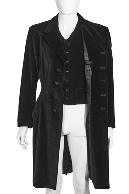 Lot 124 - A Hardy Amies men's black velvet coat and waistcoat, 1990s-2000s