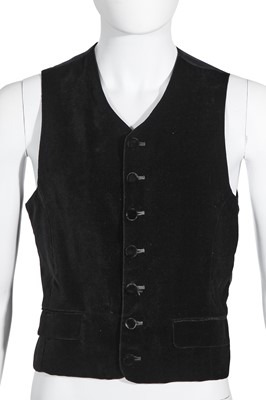 Lot 124 - A Hardy Amies men's black velvet coat and waistcoat, 1990s-2000s