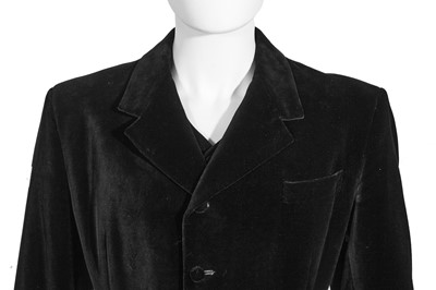 Lot 124 - A Hardy Amies men's black velvet coat and waistcoat, 1990s-2000s