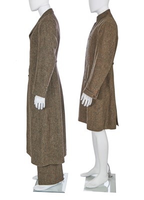 Lot 128 - A Hardy Amies speckled brown and grey wool ensemble, 1990s-2000s