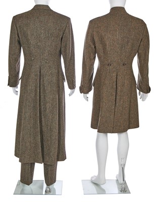 Lot 128 - A Hardy Amies speckled brown and grey wool ensemble, 1990s-2000s