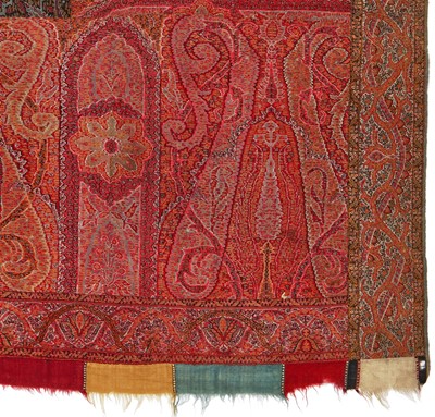 Lot 520 - A woven wool 'Moon' shawl (Chandar), Kashmir, India, circa 1860