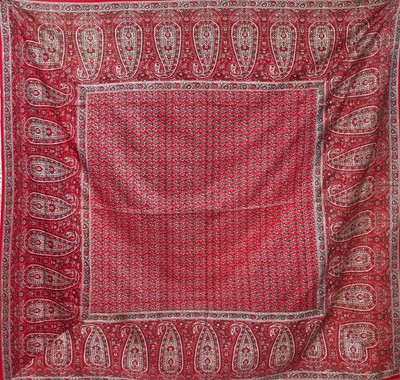 Lot 522 - A woven silk shawl, Eastern European, circa 1860