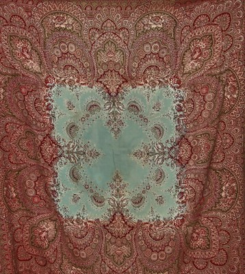 Lot 526 - Three wool shawls, European, 1840s-60s