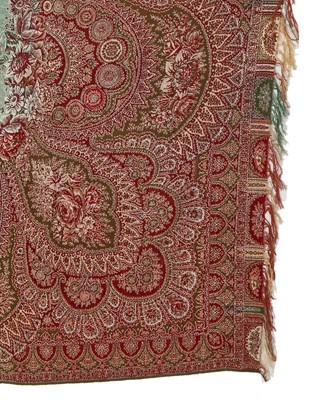 Lot 526 - Three wool shawls, European, 1840s-60s
