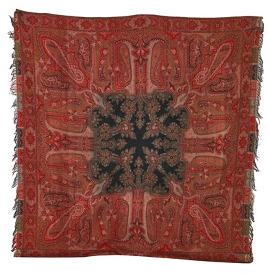 Lot 526 - Three wool shawls, European, 1840s-60s