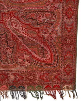 Lot 526 - Three wool shawls, European, 1840s-60s