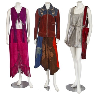 Lot 441 - A group of suede and leather clothing and accessories, late 1960s-early 1970s