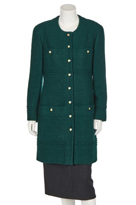 Lot 20 - A Chanel green bouclé coat, Autumn-Winter 1993-94