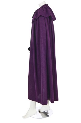 Lot 396 - An Yves Saint Laurent purple wool 'Russian' cloak, circa 1976