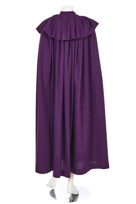 Lot 396 - An Yves Saint Laurent purple wool 'Russian' cloak, circa 1976