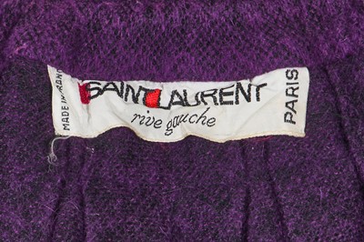 Lot 396 - An Yves Saint Laurent purple wool 'Russian' cloak, circa 1976
