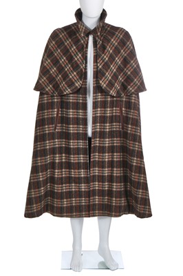 Lot 210 - A Pierre Cardin tartan wool Inverness cape, 1970s