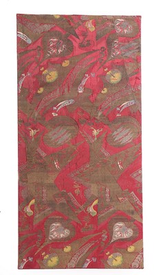 Lot 432 - A mounted panel of Bizarre silk, circa 1700,...