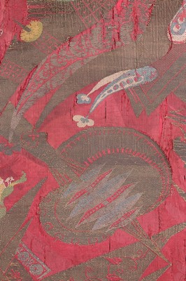 Lot 432 - A mounted panel of Bizarre silk, circa 1700,...