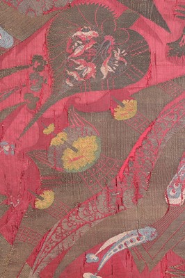 Lot 432 - A mounted panel of Bizarre silk, circa 1700,...