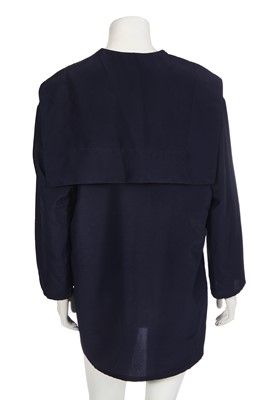 Lot 185 - A John Galliano navy polyester blouse, circa 1990