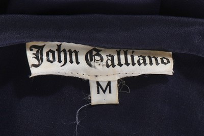 Lot 185 - A John Galliano navy polyester blouse, circa 1990