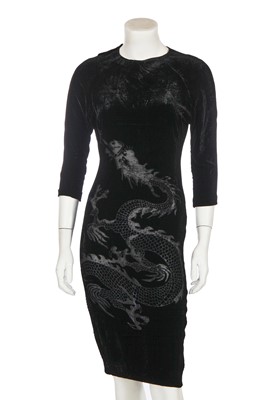 Lot 184 - An Alexander McQueen black devoré velvet dress, 'La Poupee' collection, Spring-Summer 1997