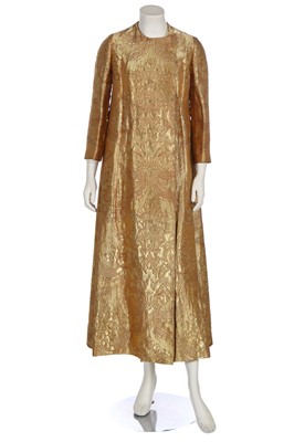 Lot 501 - An evening coat made from Russian 1880s brocaded cloth of gold