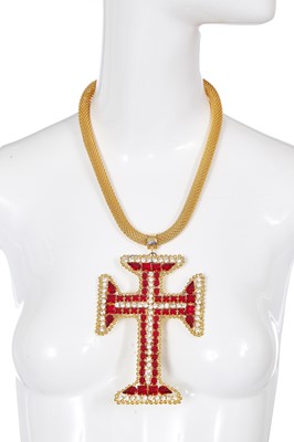 Lot 135 - A good Gianni Versace gilt metal crucifix necklace, 1991