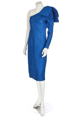 Lot 359 - An Yves Saint Laurent blue cloqué dress, 1980s