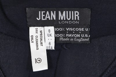 Lot 434 - A Jean Muir navy blue viscose evening dress, 1970s