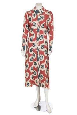 Lot 412 - An Ossie Clark/Ceila Birtwell printed moss crêpe dress, circa 1970-71