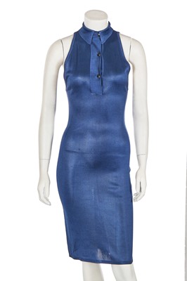 Lot 219 - An Azzedine Alaïa blue jersey bodycon dress, Spring-Summer 1986