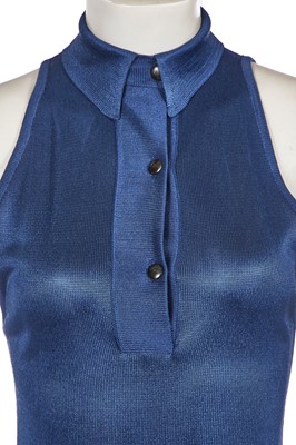 Lot 219 - An Azzedine Alaïa blue jersey bodycon dress, Spring-Summer 1986