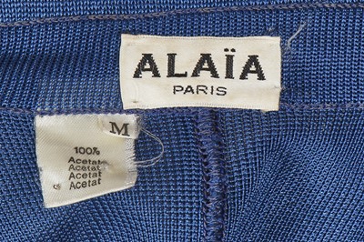 Lot 219 - An Azzedine Alaïa blue jersey bodycon dress, Spring-Summer 1986
