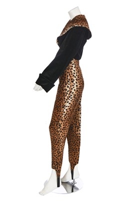 Lot 216 - A Helen Storey black velvet and faux fur ensemble, circa 1990