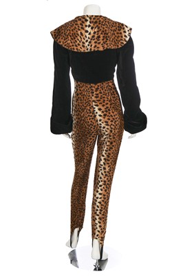Lot 216 - A Helen Storey black velvet and faux fur ensemble, circa 1990