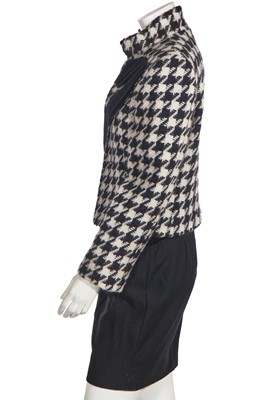 Lot 183 - A Moschino houndstooth and velvet 'question mark' suit, circa 1990
