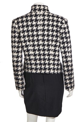 Lot 183 - A Moschino houndstooth and velvet 'question mark' suit, circa 1990