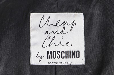 Lot 183 - A Moschino houndstooth and velvet 'question mark' suit, circa 1990