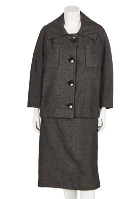 Lot 324 - A Christian Dior London grey wool twill suit, 1960s