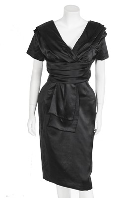 Lot 266 - A Christian Dior by John Galliano black satin cocktail dress, commercial collection, Autumn-Winter 2007-08