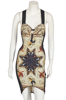 Lot 332 - Shingai of 'The Noisettes' video-worn Jean Paul Gaultier printed body-con dress, circa 1992