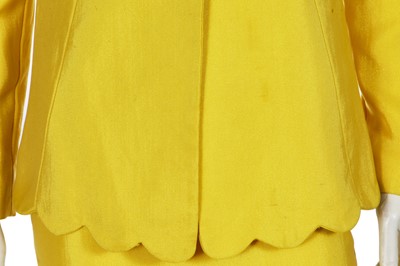Lot 334 - Shingai of 'The Noisettes' Thierry Mugler yellow wool-blend suit, circa 1990