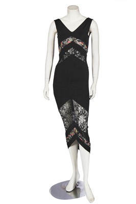 Lot 267 - A Christian Dior by John Galliano black viscose jersey dress, commercial collection, 2004