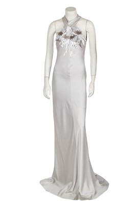 Lot 248 - A John Galliano by Bill Gaytten silver charmeuse evening dress, circa 2015