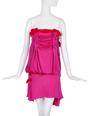 Lot 154 - A Christian Dior by John Galliano shocking pink viscose jersey dress, 'Tough Chic' collection, Spring-Summer 2003