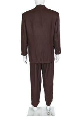Lot 147 - A Williwear by Willi Smith brown rayon-blend suit, 1980s