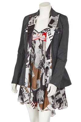 Lot 249 - A John Galliano newspaper print ensemble, 2010s